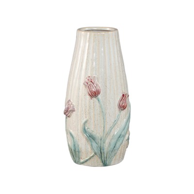 Beżowy wazon w tulipany PTMD Yesley