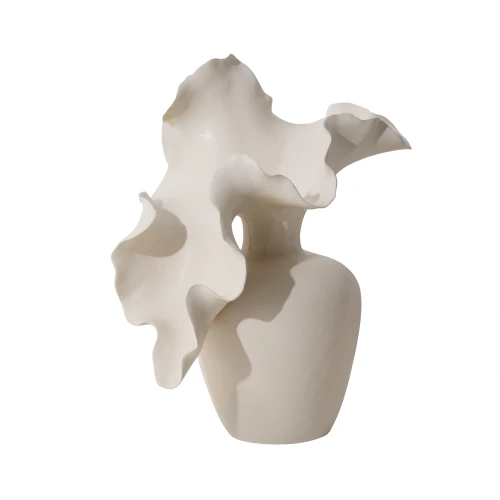 Kremowy wazon PTMD Shelle